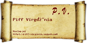 Piff Virgínia névjegykártya